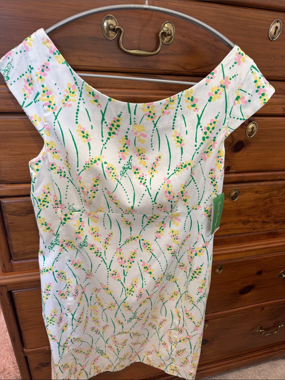 NWT LILLY Pulitzer White Floral Sundress with Green, Pink, and Yellow Print